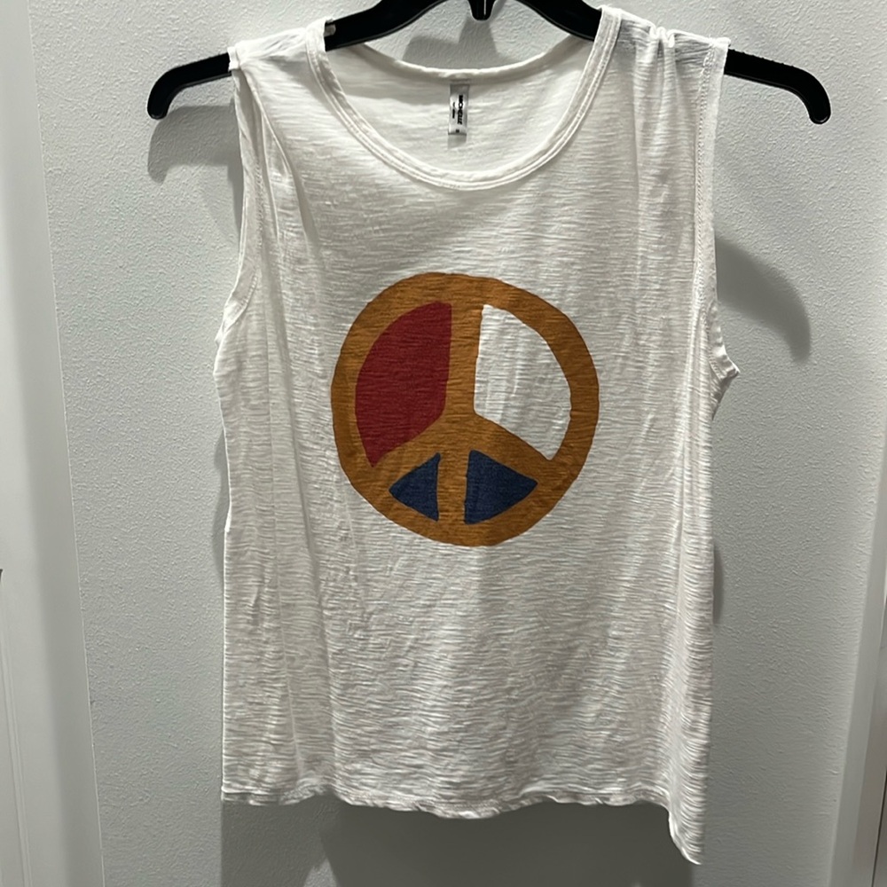 white peace sign tank